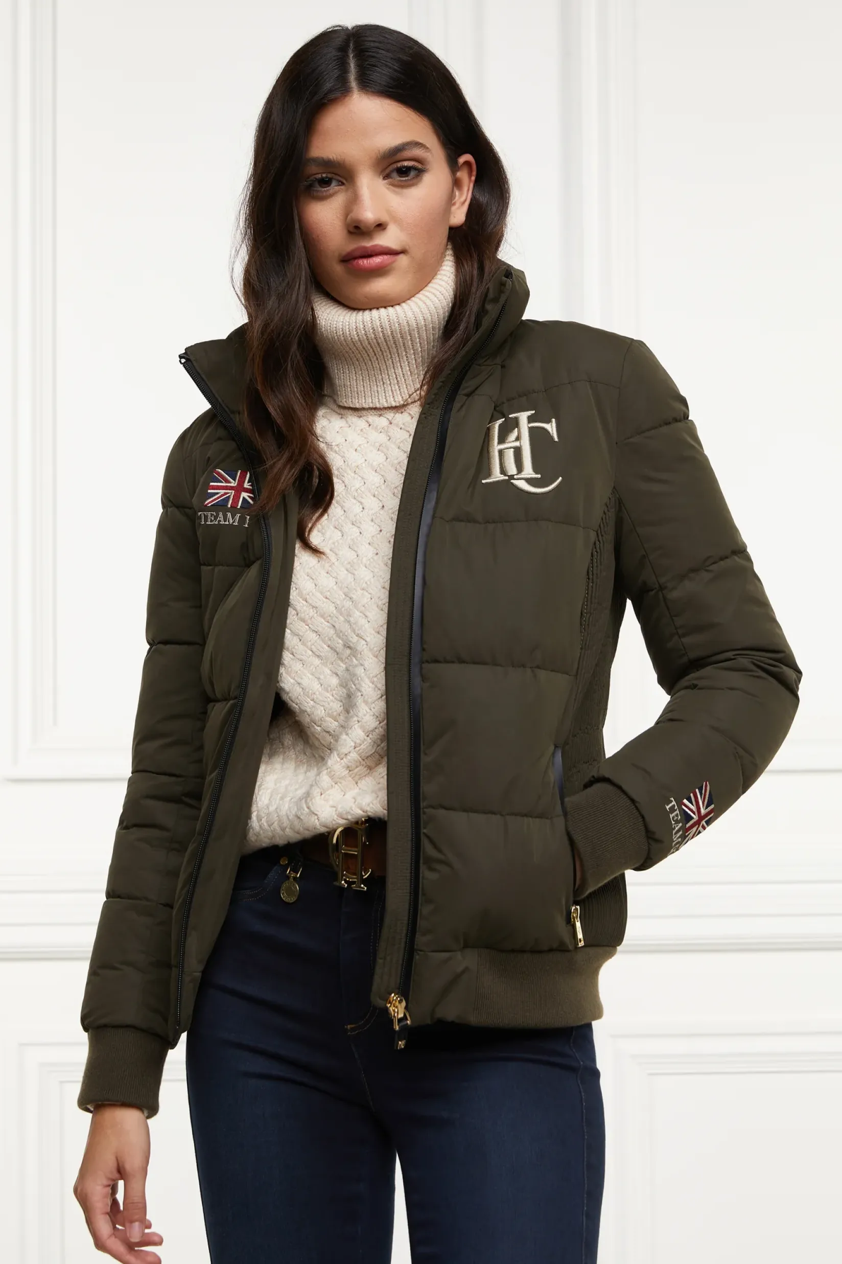 Holland Cooper Jackets|Shop By Product-Team Padded Jacket Khaki