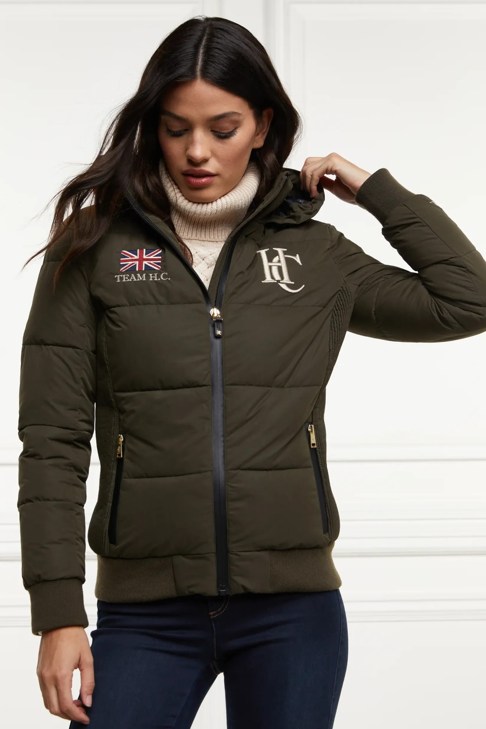 Holland Cooper Jackets|Shop By Product-Team Padded Jacket Khaki