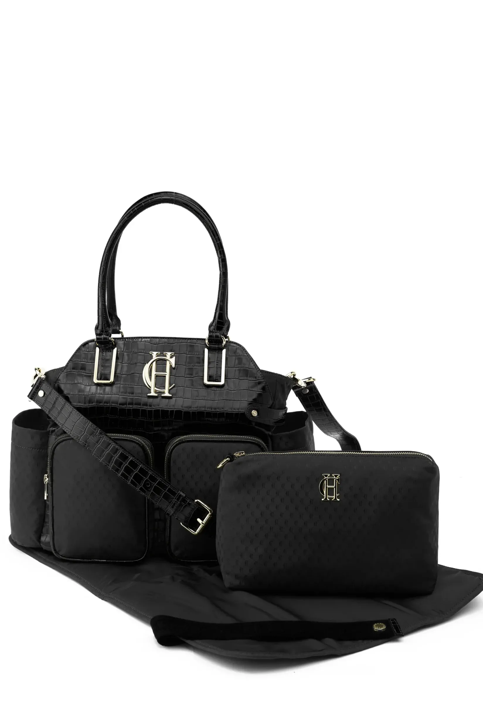 Holland Cooper Little Gifting|Shop By Collection-Thames Changing Bag Black Monogram