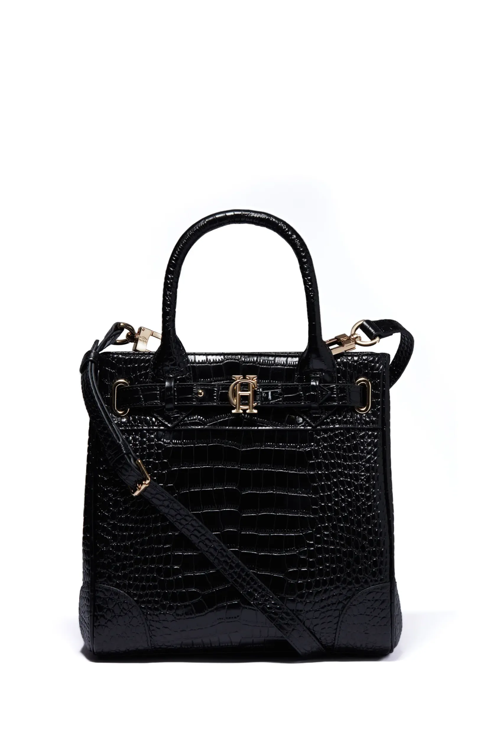 Holland Cooper The Perfect Gesture|Crossbody Bags-The Brompton Mini Tote Black Croc