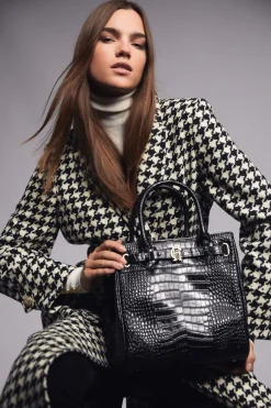 Holland Cooper The Perfect Gesture|Crossbody Bags-The Brompton Mini Tote Black Croc
