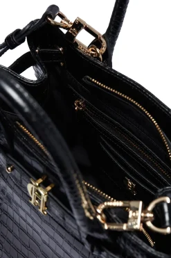 Holland Cooper The Perfect Gesture|Crossbody Bags-The Brompton Mini Tote Black Croc