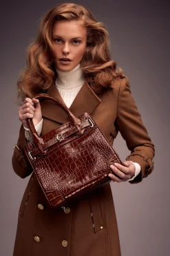 Holland Cooper Crossbody Bags|Tote Bags-The Brompton Mini Tote Tan Croc