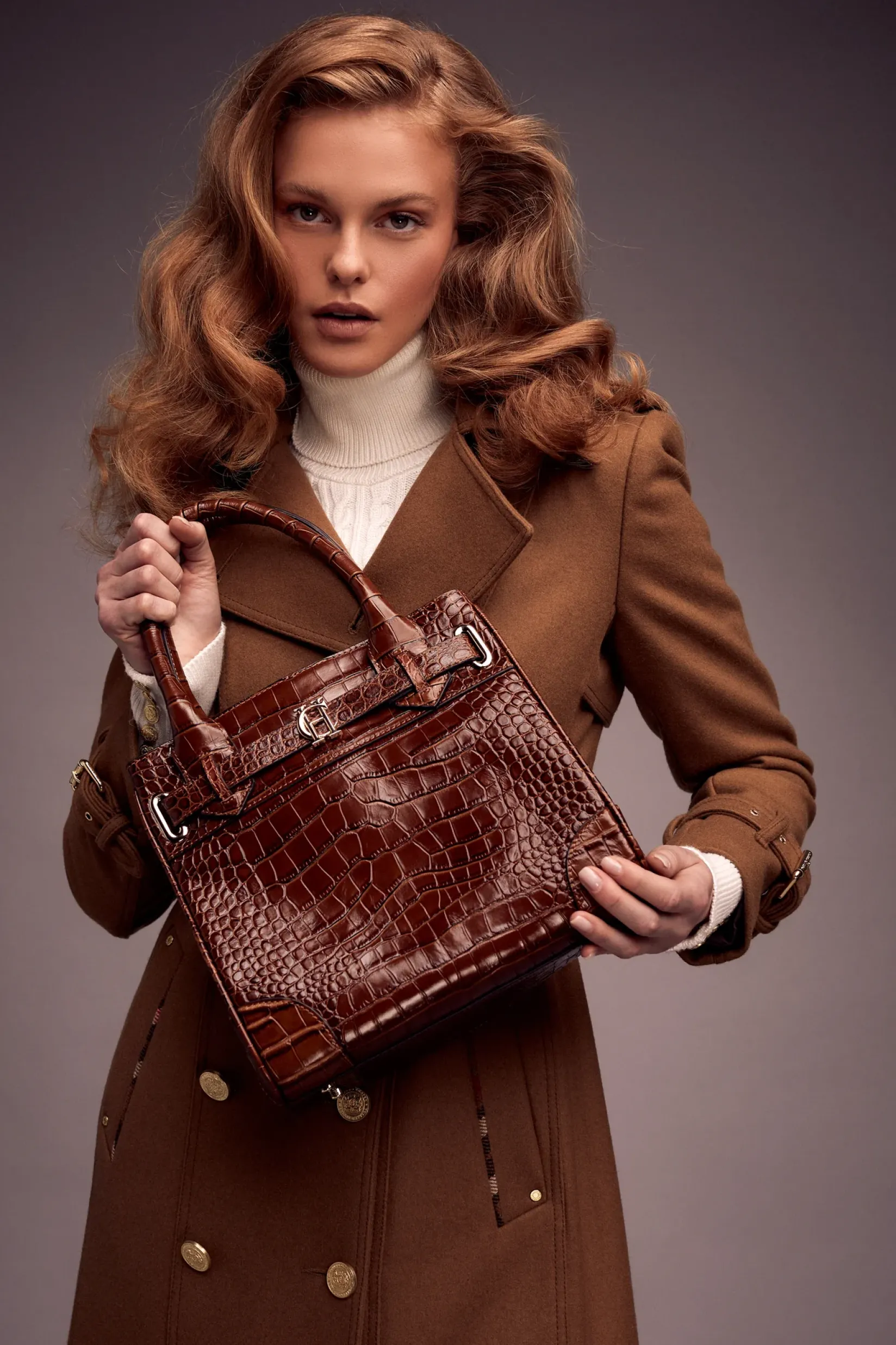 Holland Cooper Crossbody Bags|Tote Bags-The Brompton Mini Tote Tan Croc