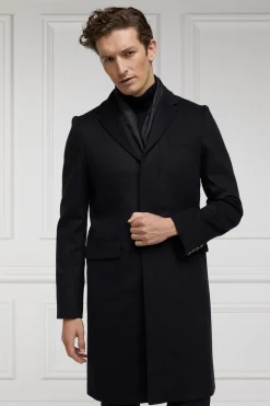 Holland Cooper Gifts For Him|Tailored Coats-The Cheltenham Coat Soft Black