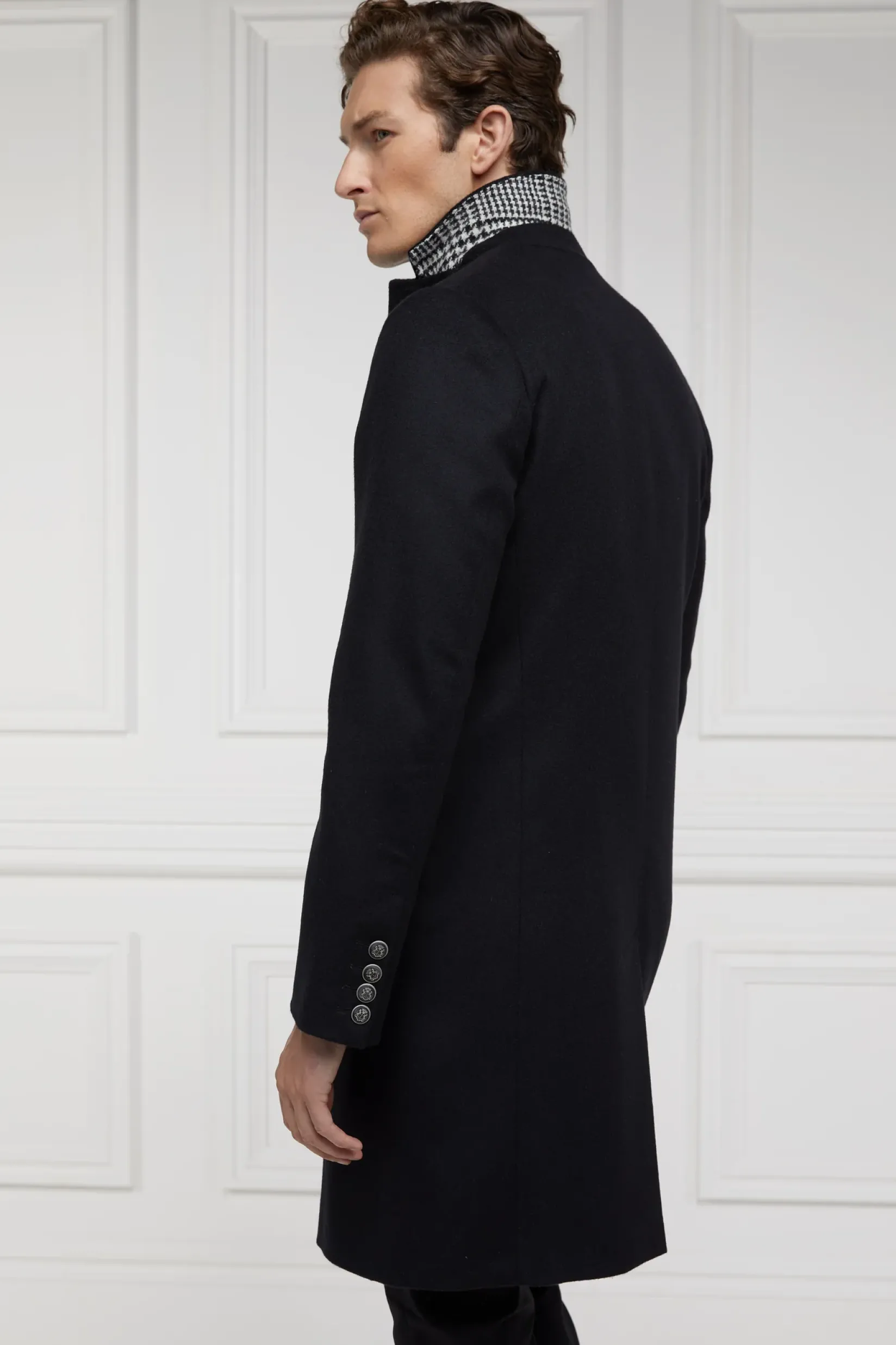 Holland Cooper Gifts For Him|Tailored Coats-The Cheltenham Coat Soft Black
