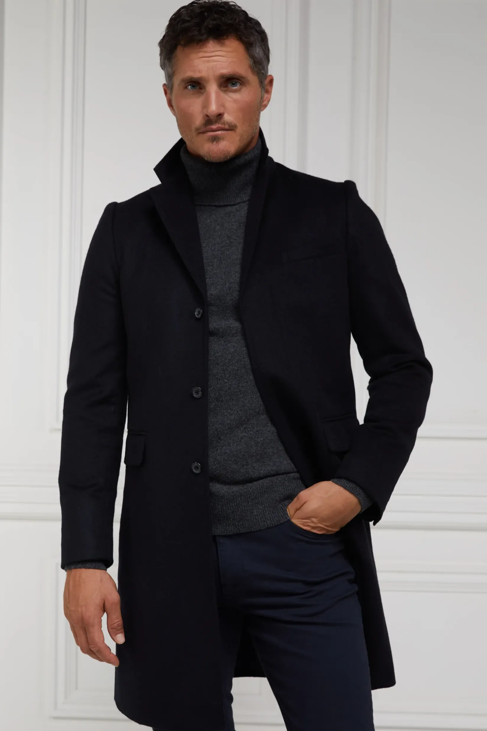 Holland Cooper Gifts For Him|Tailored Coats-The Cheltenham Coat Soft Navy