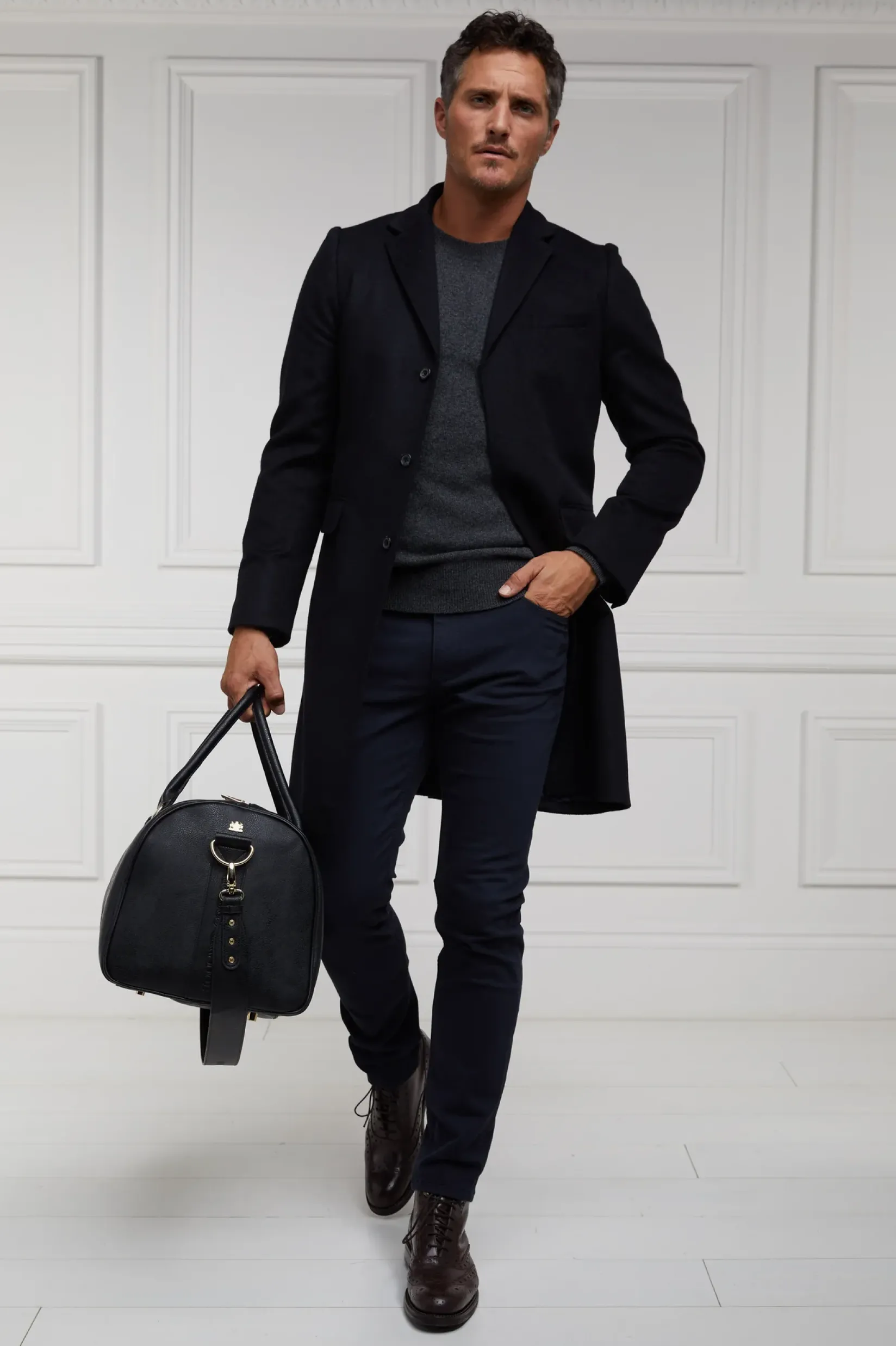 Holland Cooper Gifts For Him|Tailored Coats-The Cheltenham Coat Soft Navy