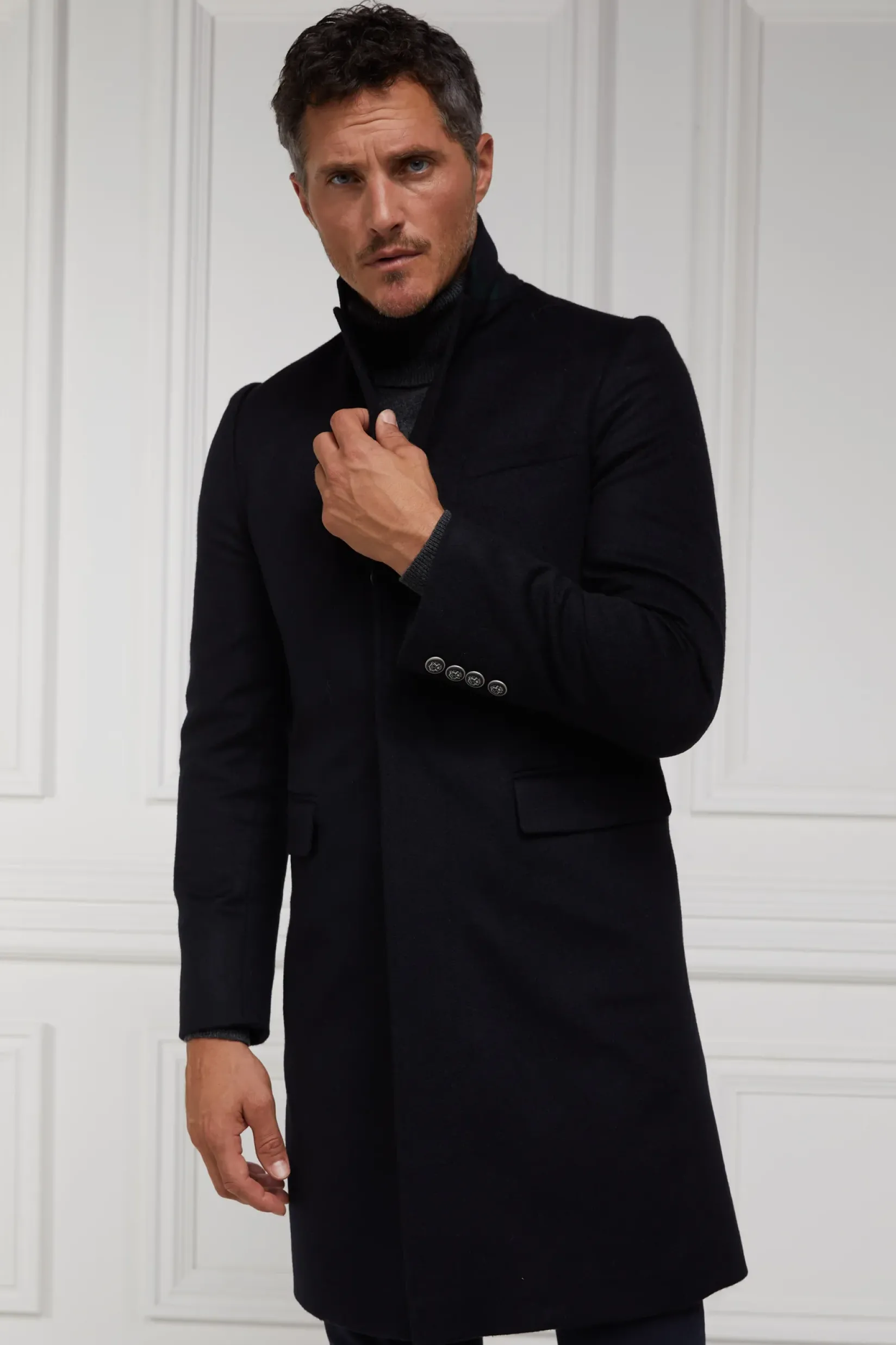 Holland Cooper Gifts For Him|Tailored Coats-The Cheltenham Coat Soft Navy