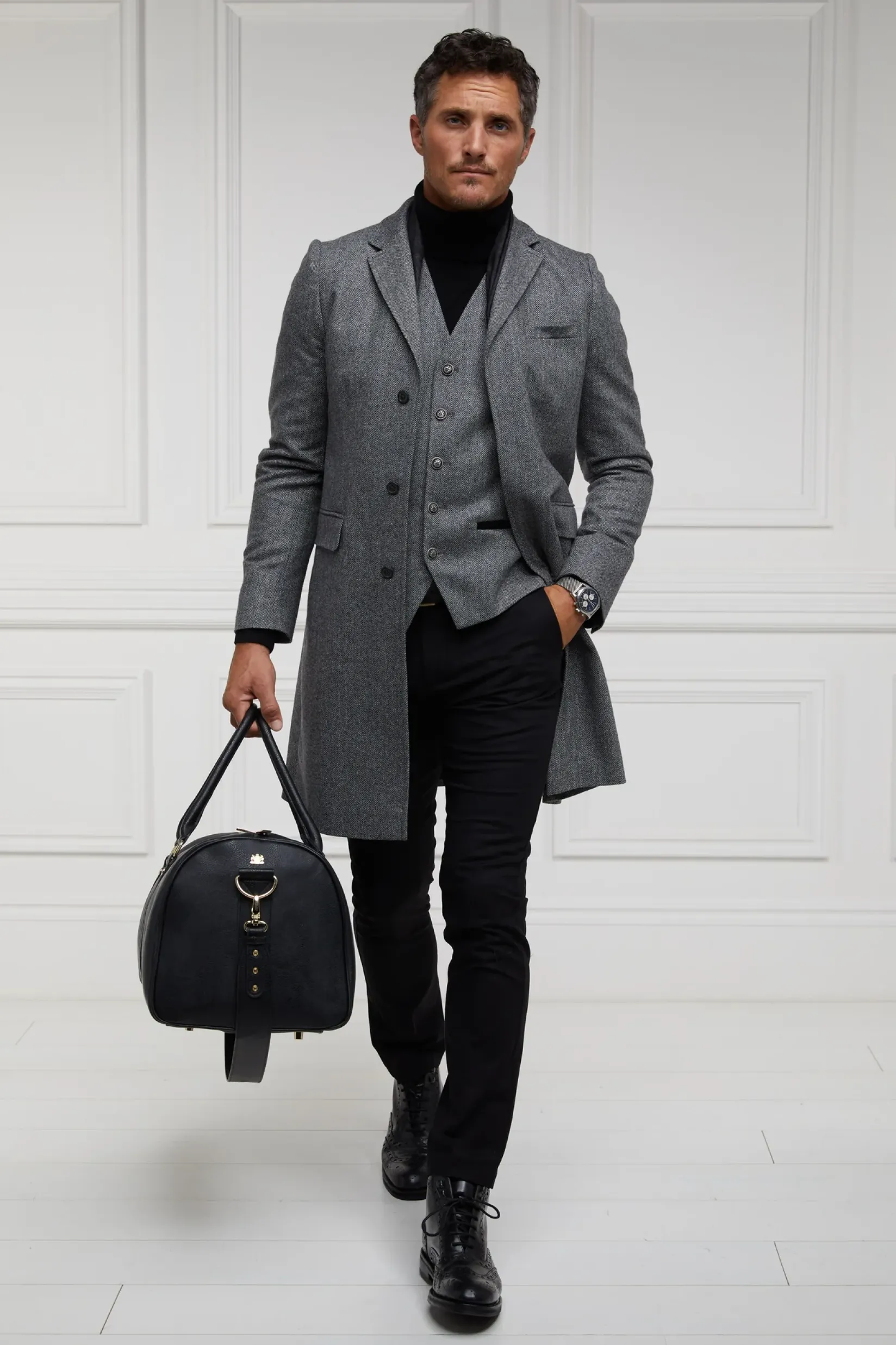Holland Cooper Tailored Coats|Shop By Product-The Cheltenham Coat Mono Herringbone