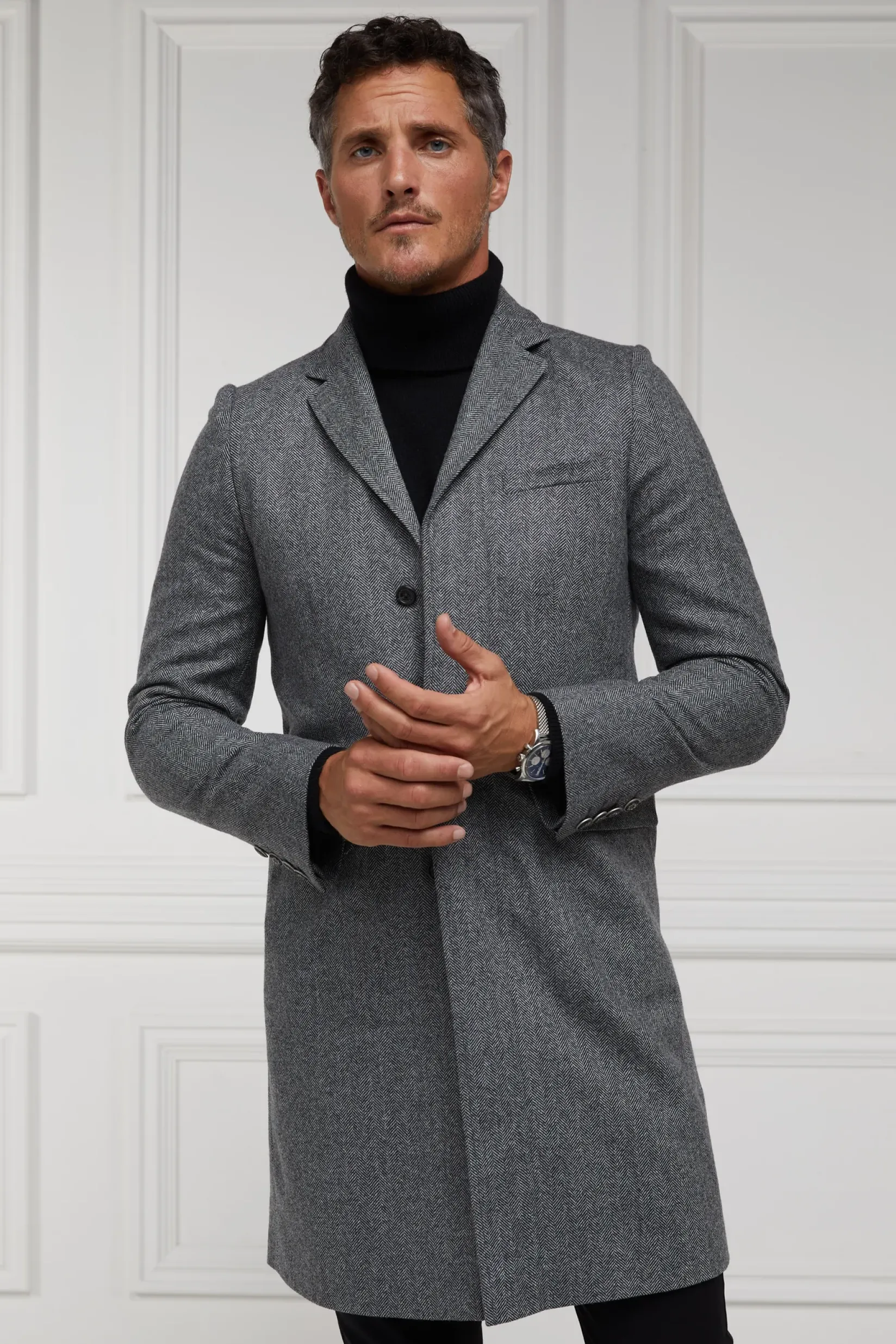 Holland Cooper Tailored Coats|Shop By Product-The Cheltenham Coat Mono Herringbone