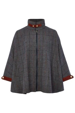 Holland Cooper Capes-The Classic Cape Mid Blue Check