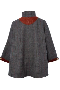 Holland Cooper Capes-The Classic Cape Mid Blue Check