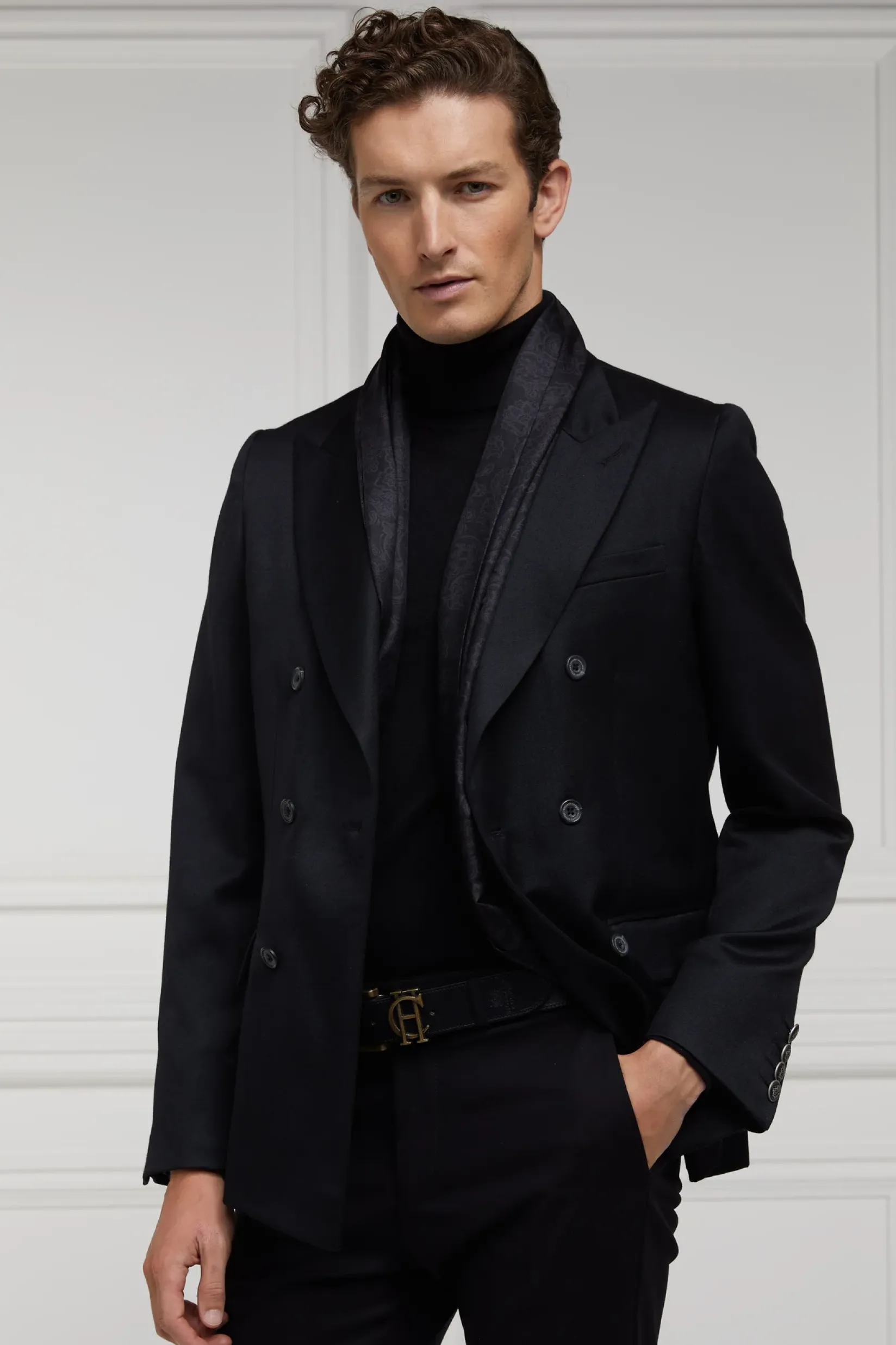 Holland Cooper Gifts For Him|Blazers-The Double Breasted Blazer Black Barathea