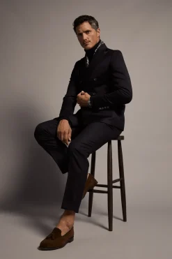Holland Cooper Gifts For Him|Blazers-The Double Breasted Blazer Black Barathea