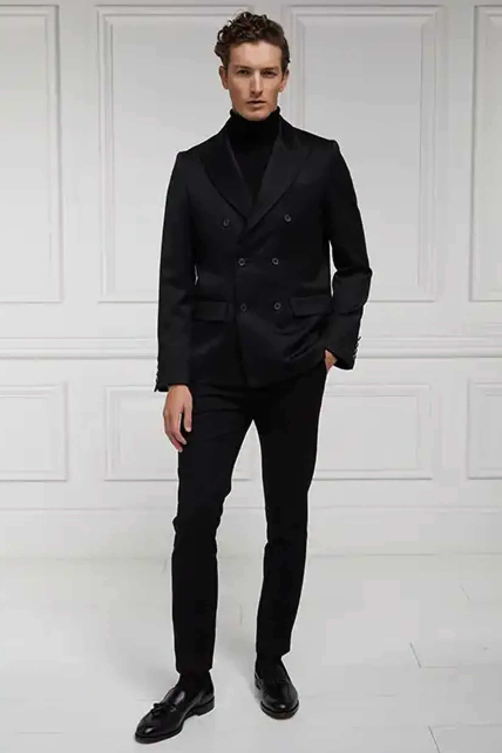 Holland Cooper Gifts For Him|Blazers-The Double Breasted Blazer Black Barathea