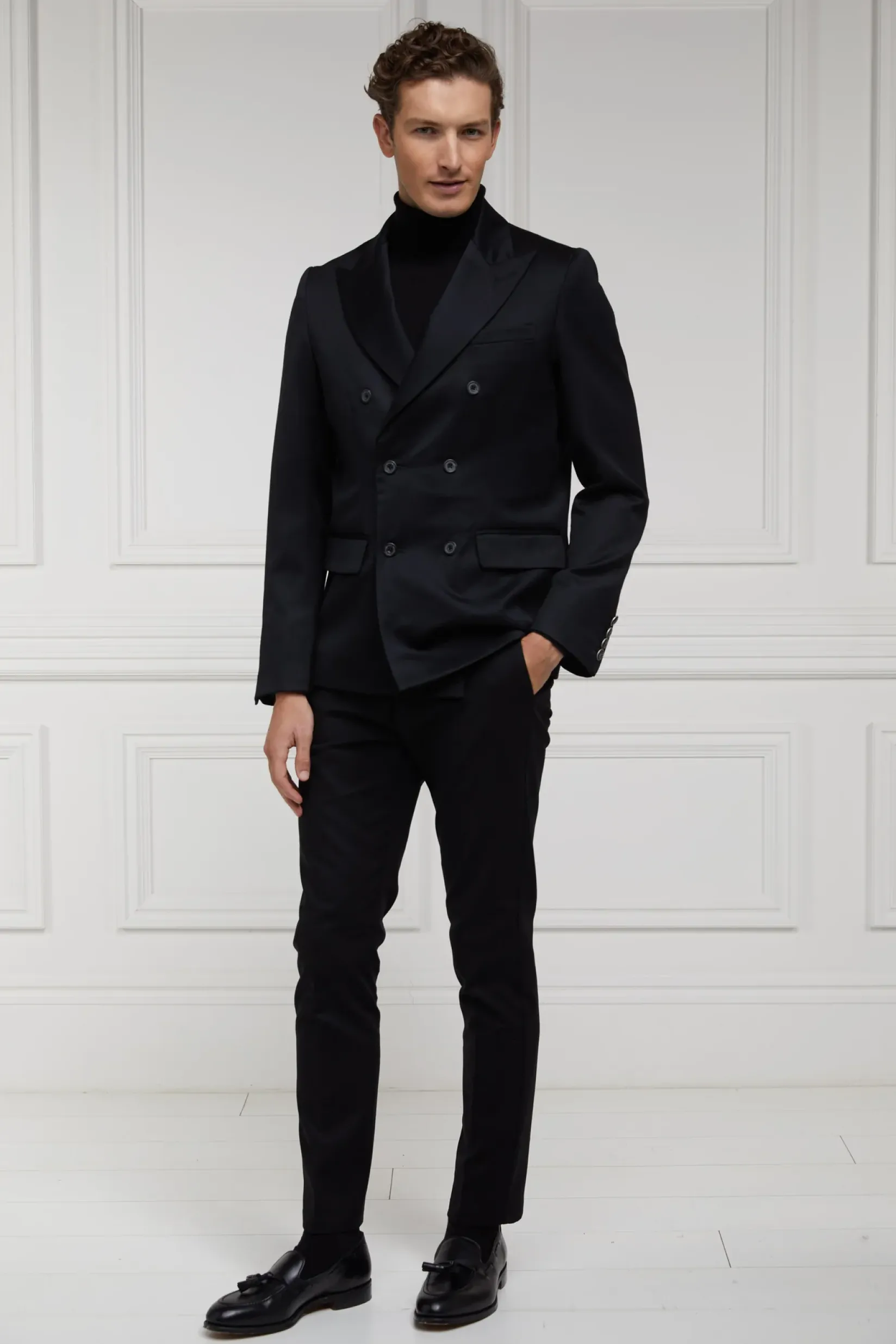 Holland Cooper Gifts For Him|Blazers-The Double Breasted Blazer Black Barathea