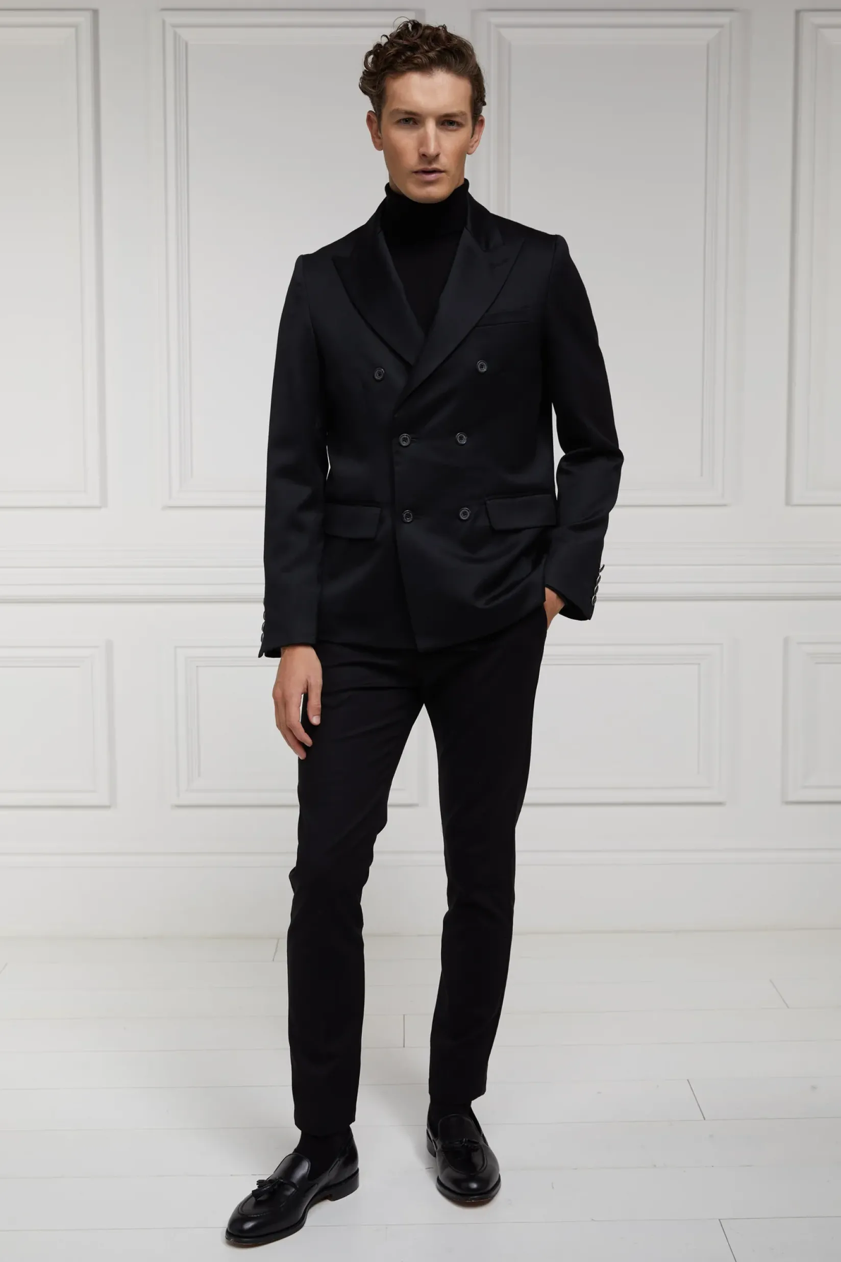 Holland Cooper Gifts For Him|Blazers-The Double Breasted Blazer Black Barathea