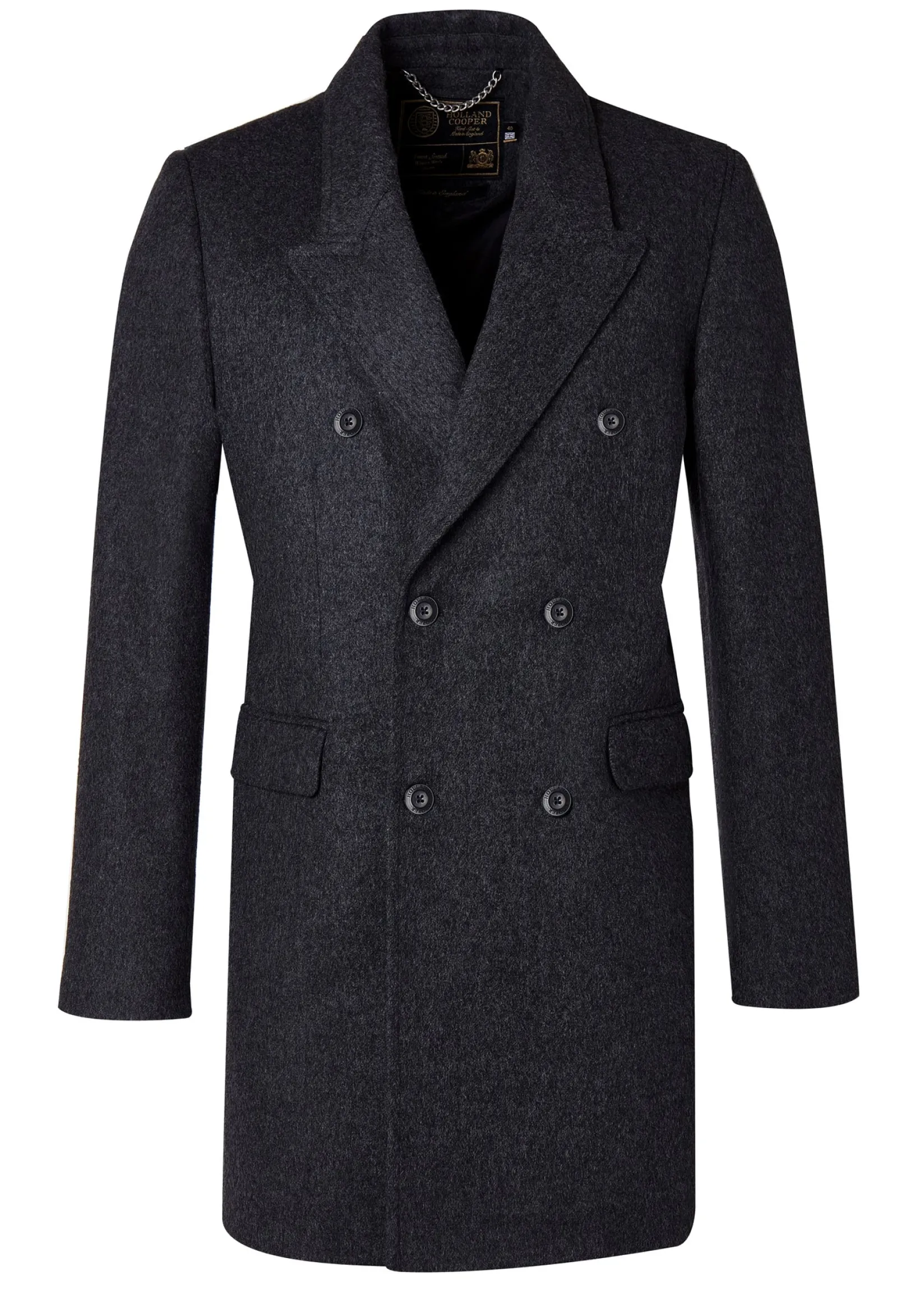 Holland Cooper Gifts For Him|Tailored Coats-The Double Breasted Coat Soft Graphite