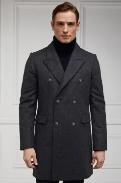 Holland Cooper Gifts For Him|Tailored Coats-The Double Breasted Coat Soft Graphite