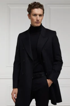 Holland Cooper Gifts For Him|Tailored Coats-The Double Breasted Coat Soft Black