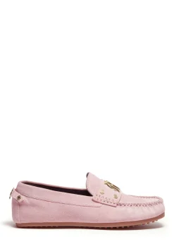 Holland Cooper Loafers|Bestsellers-The Driving Loafer Soft Pink Suede
