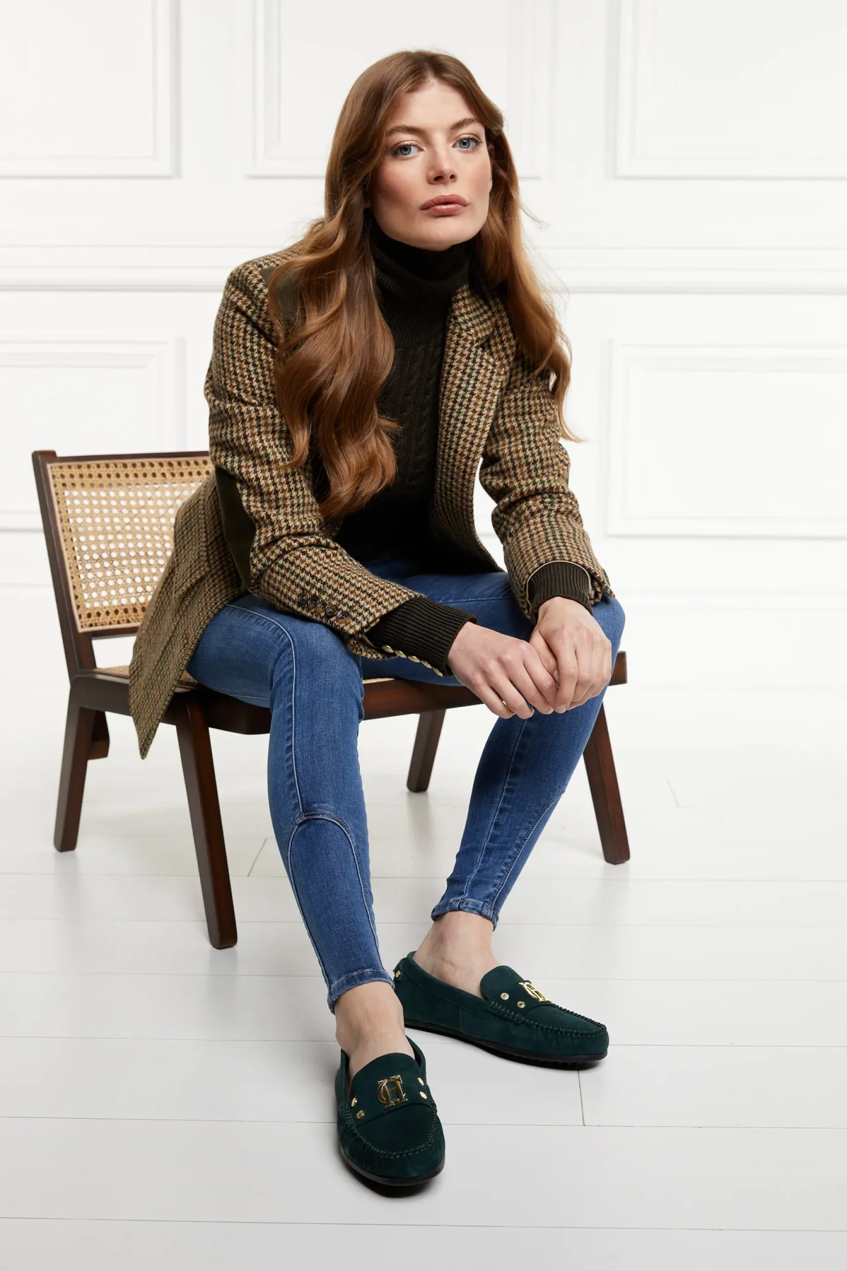 Holland Cooper Loafers|Footwear-The Driving Loafer Emerald
