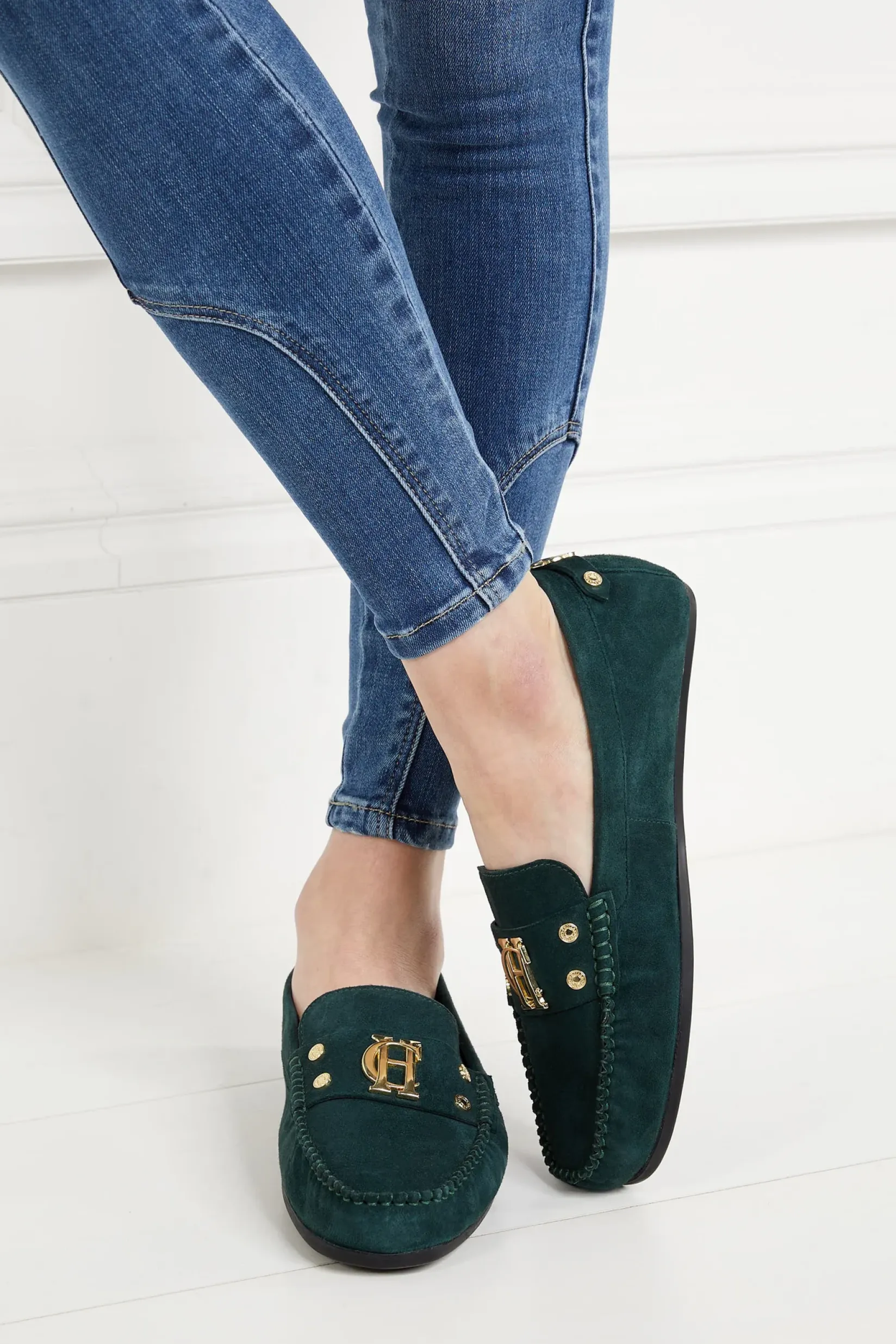 Holland Cooper Loafers|Footwear-The Driving Loafer Emerald