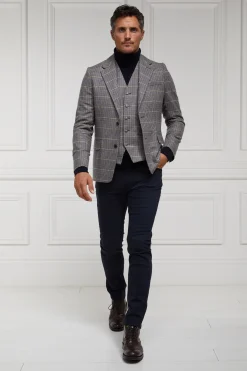 Holland Cooper Gifts For Him|Blazers-The Single Breasted Blazer Prince Of Wales Navy
