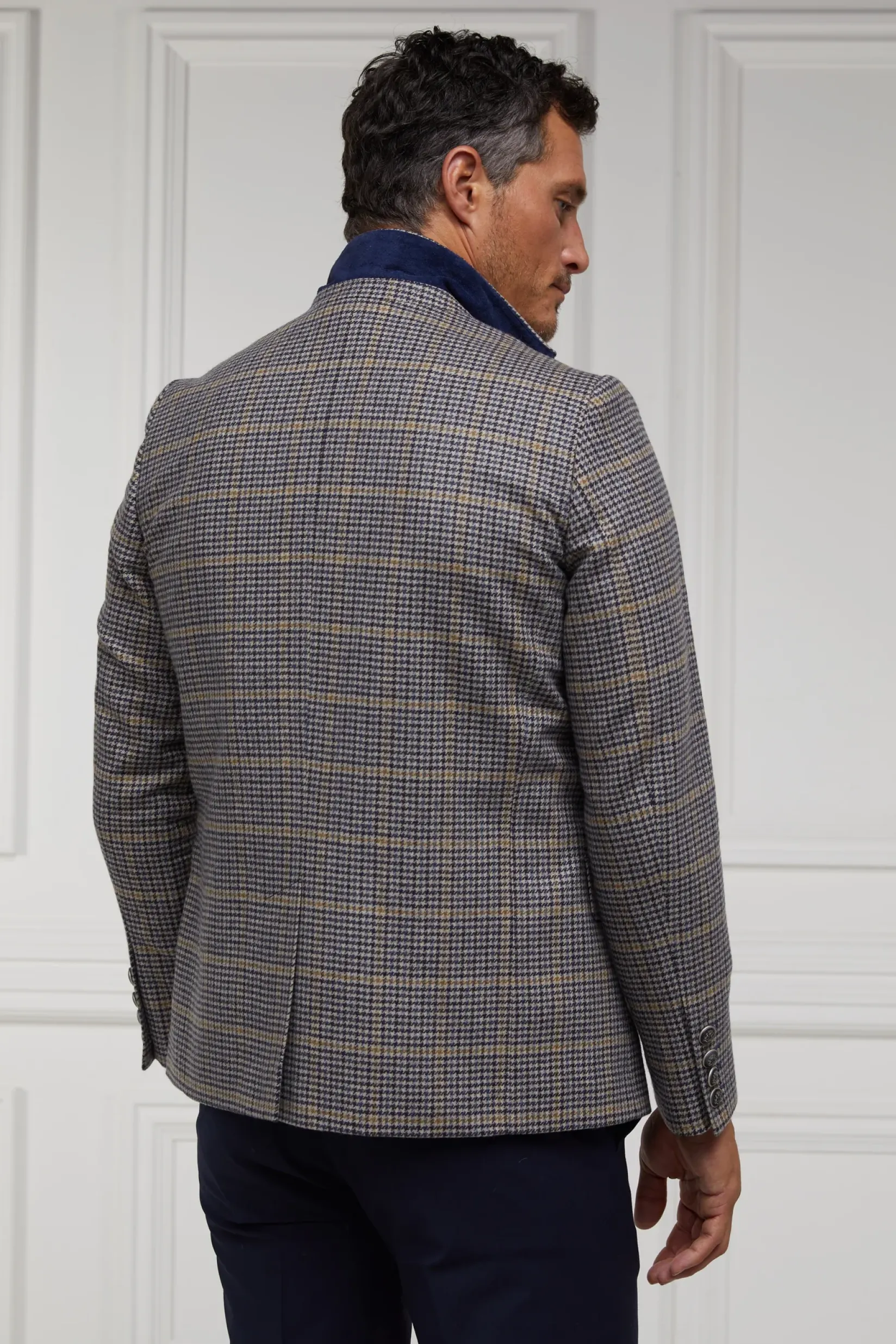 Holland Cooper Gifts For Him|Blazers-The Single Breasted Blazer Prince Of Wales Navy