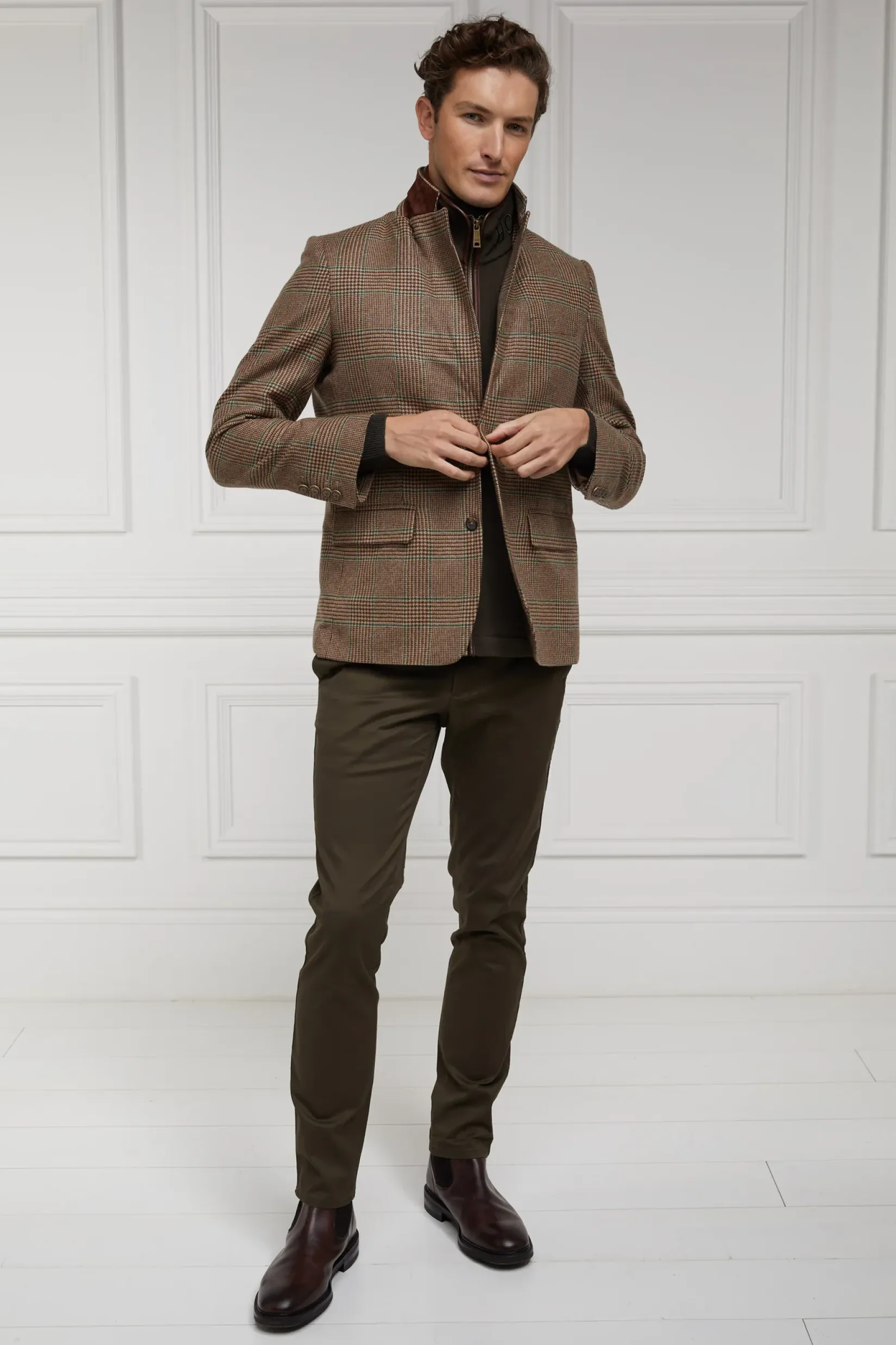 Holland Cooper Blazers|Shop By Product-The Single Breasted Blazer Clarence Check Forest