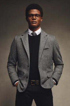 Holland Cooper Blazers|Shop By Product-The Single Breasted Blazer Mono Herringbone
