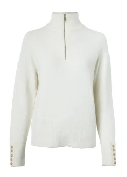 Holland Cooper Knitwear|Jade's Top Picks-Tori Half Zip Knit Natural