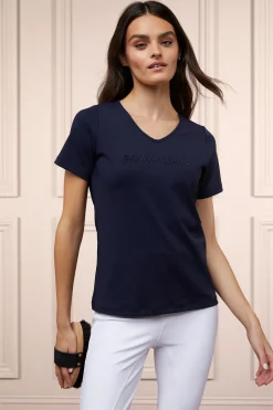 Holland Cooper Polo Shirts & Tees|Shop By Product-Training V-Neck Tee Ink Navy