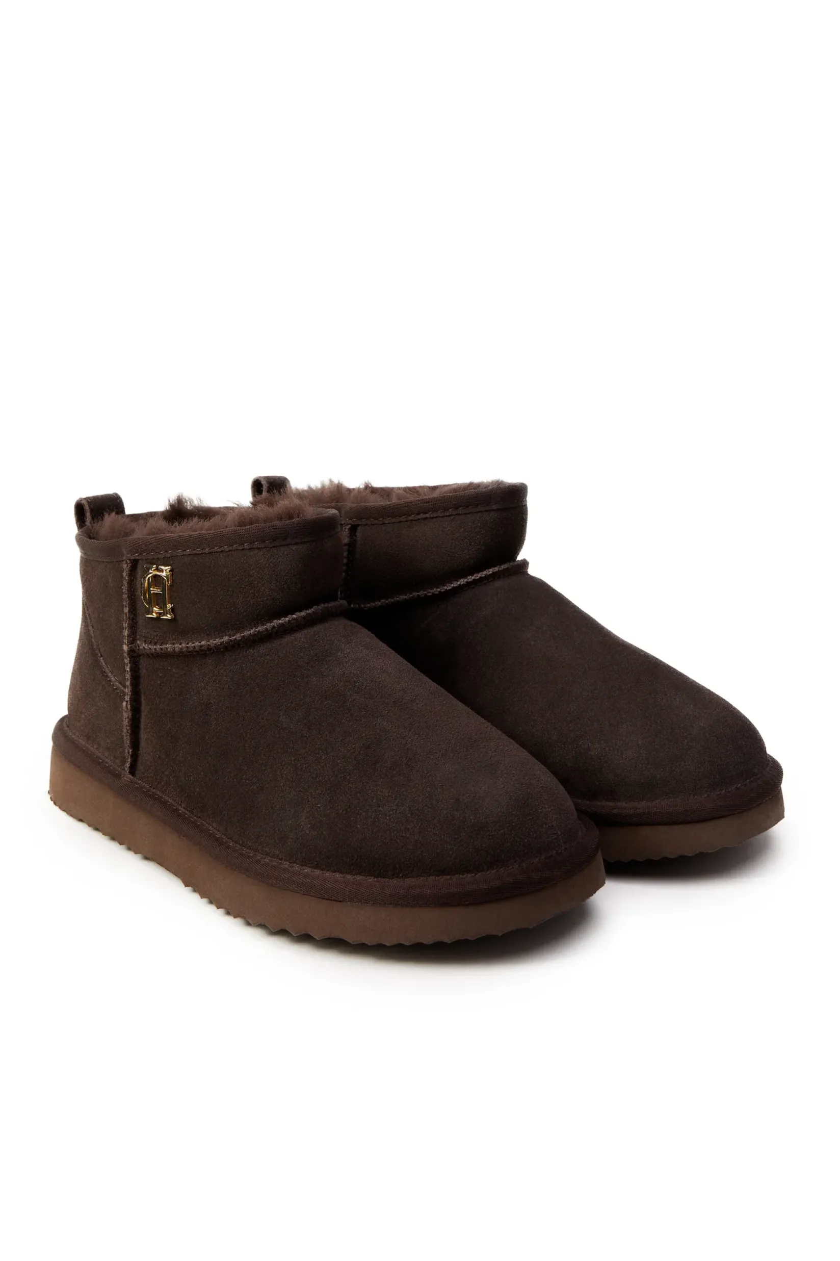 Holland Cooper Gifts For Her|Boots-Ultra Mini Shearling Boot Chocolate