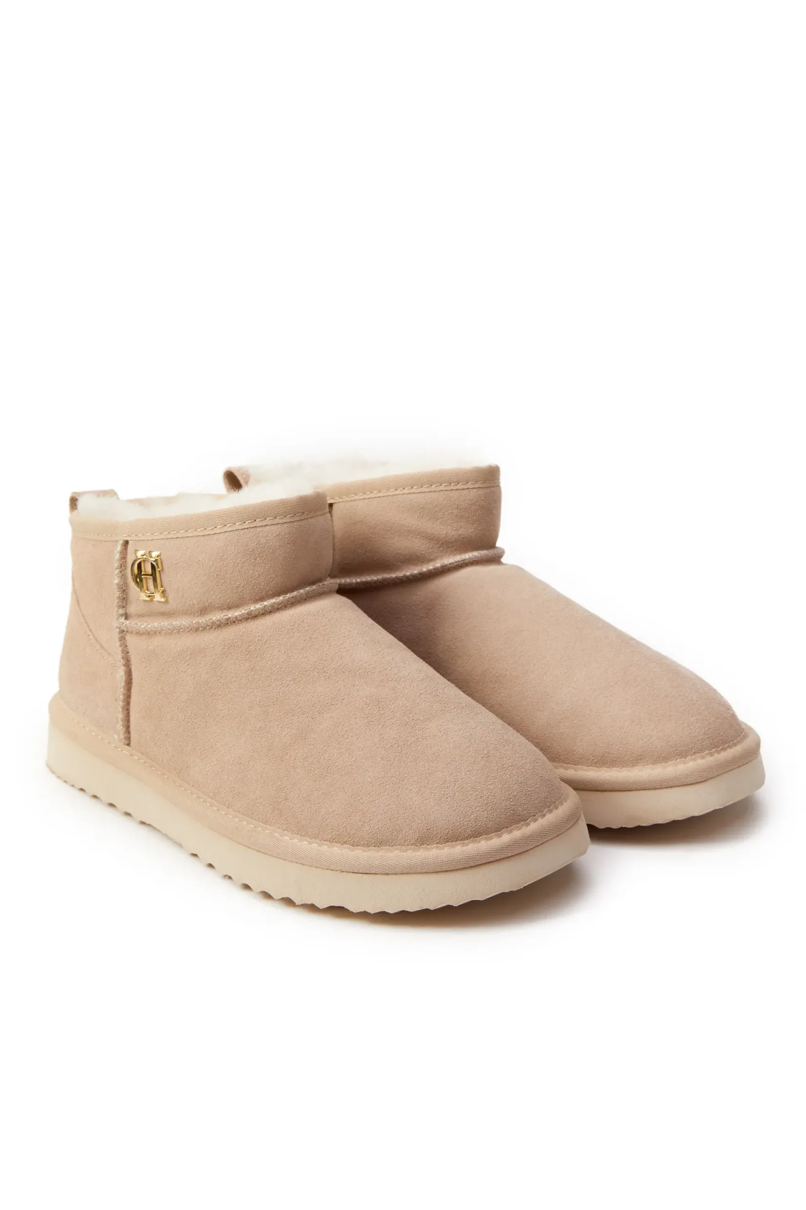 Holland Cooper Shearling Boots|Boots-Ultra Mini Shearling Boot Oyster