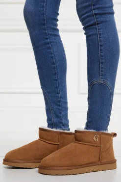 Holland Cooper Shearling Boots|Boots-Ultra Mini Shearling Boot Tan