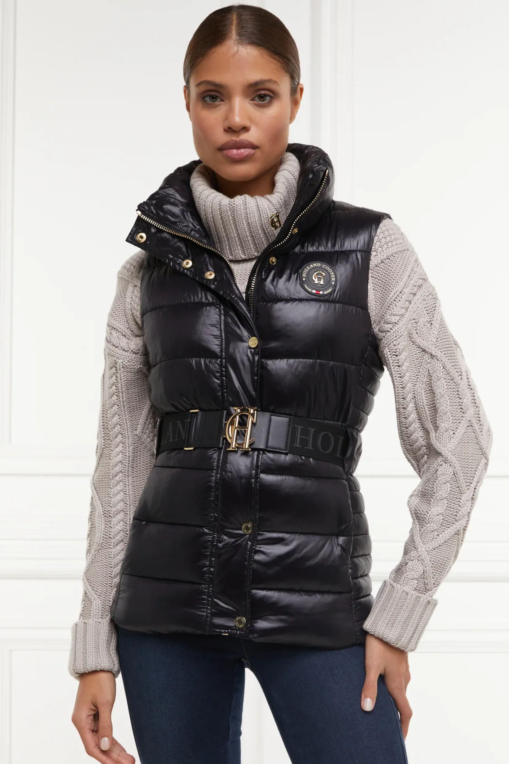 Holland Cooper Gilets-Valais Quilted Gilet Black