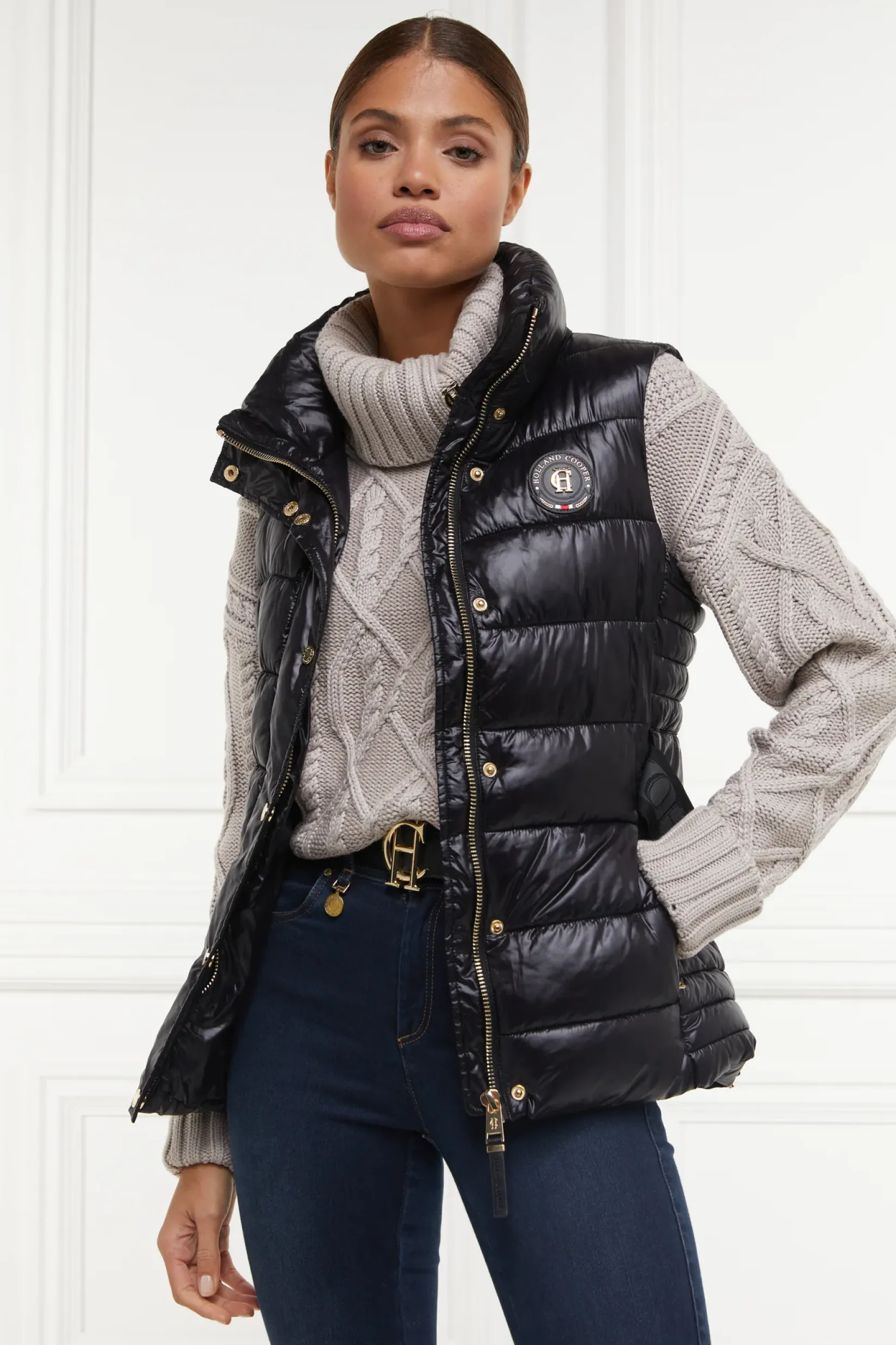 Holland Cooper Gilets-Valais Quilted Gilet Black