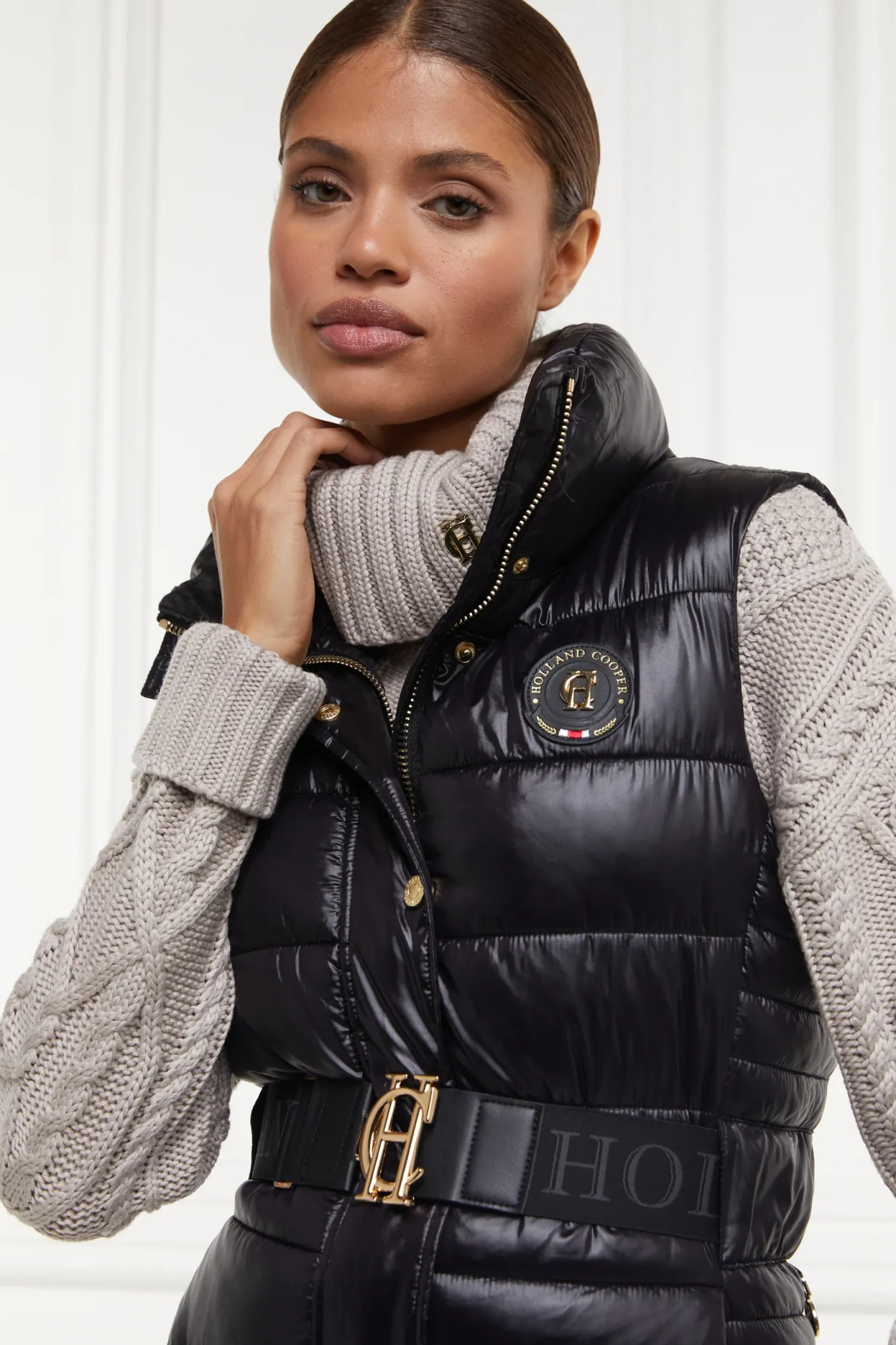 Holland Cooper Gilets-Valais Quilted Gilet Black