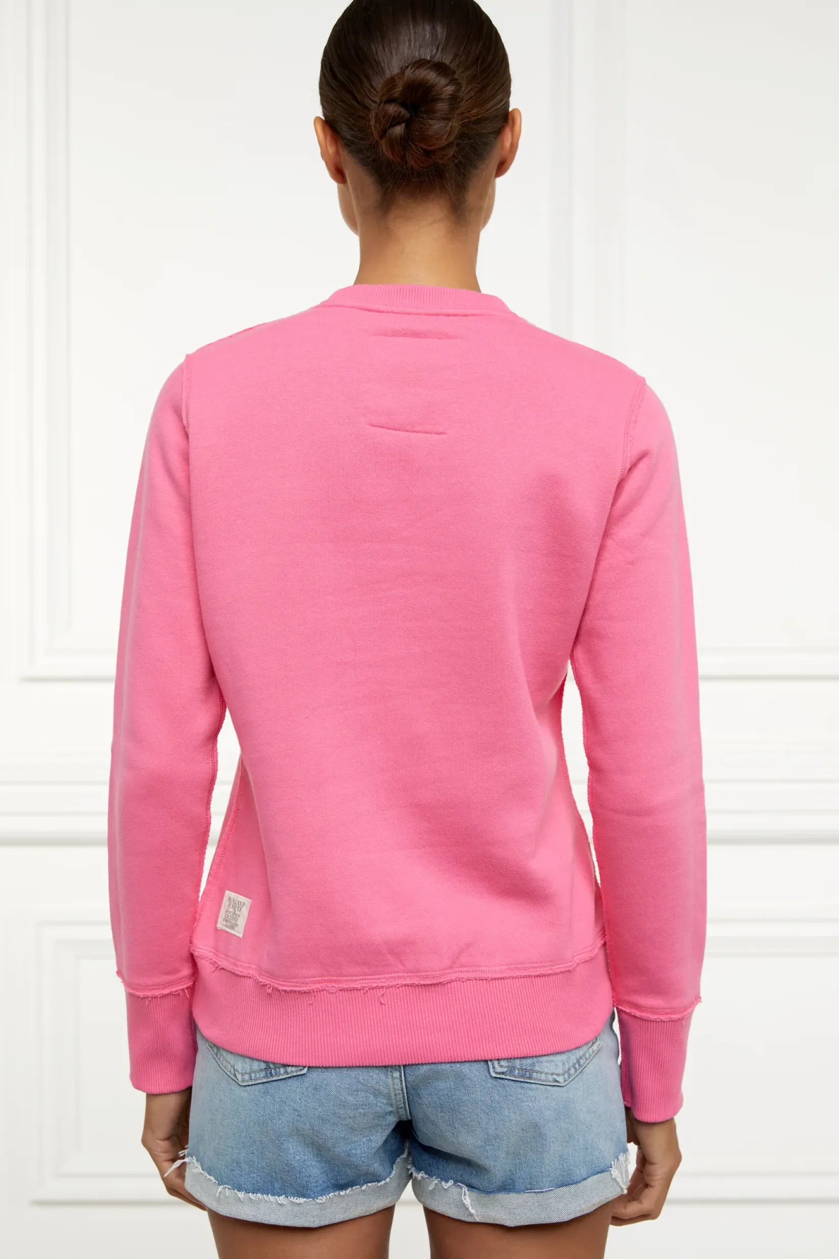 Holland Cooper Casualwear|Sweatshirts-Varsity Crew Peony Pink