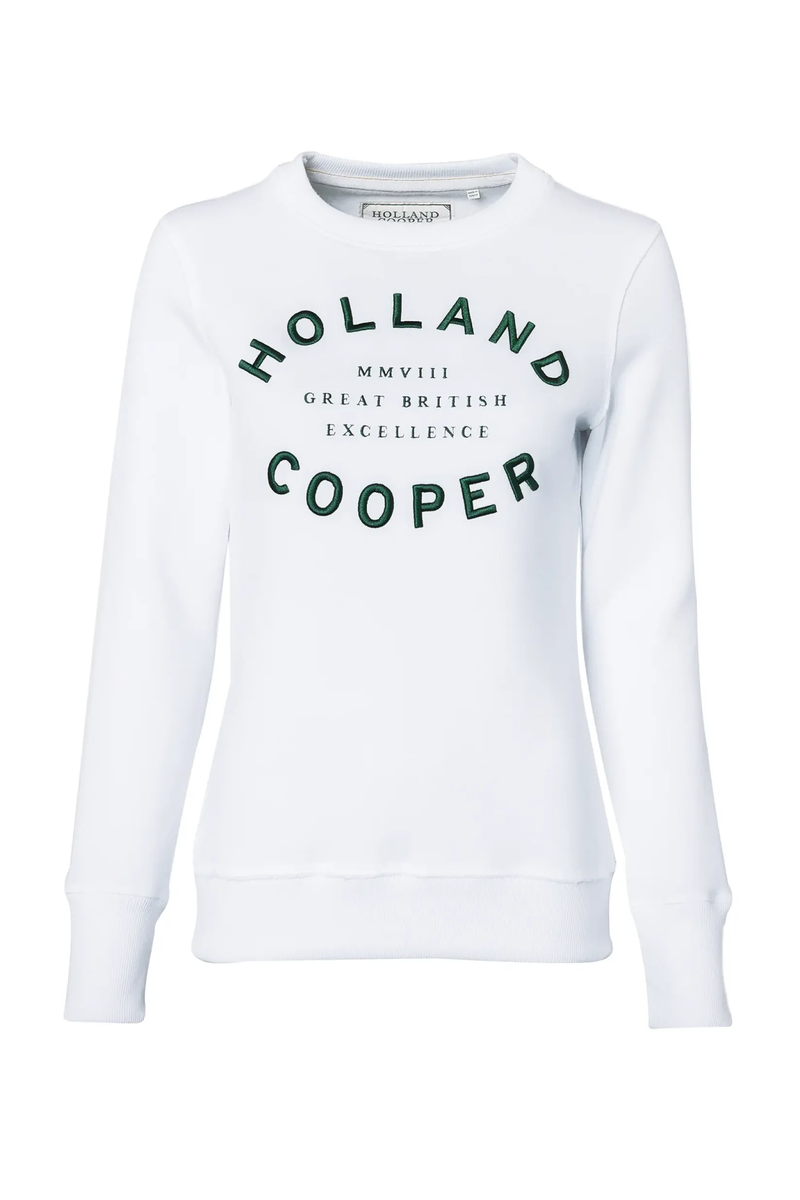 Holland Cooper Sweatshirts|Casualwear-Varsity Crew White