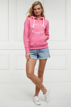 Holland Cooper Casualwear|Hoodies-Varsity Hoodie Peony Pink
