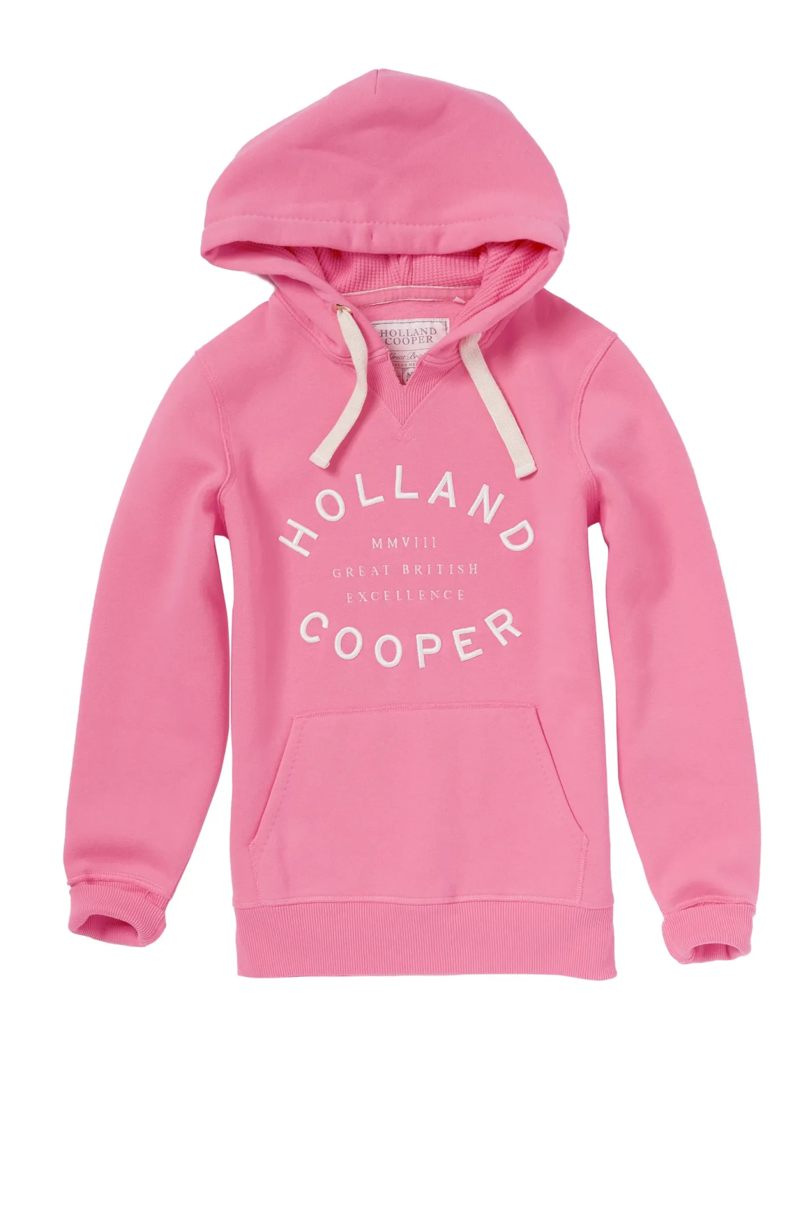 Holland Cooper Casualwear|Hoodies-Varsity Hoodie Peony Pink