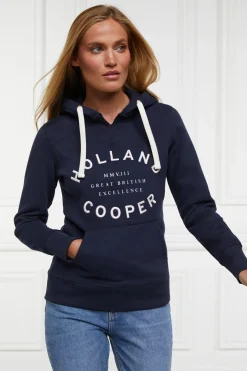Holland Cooper Hoodies|Casualwear-Varsity Hoodie Ink Navy