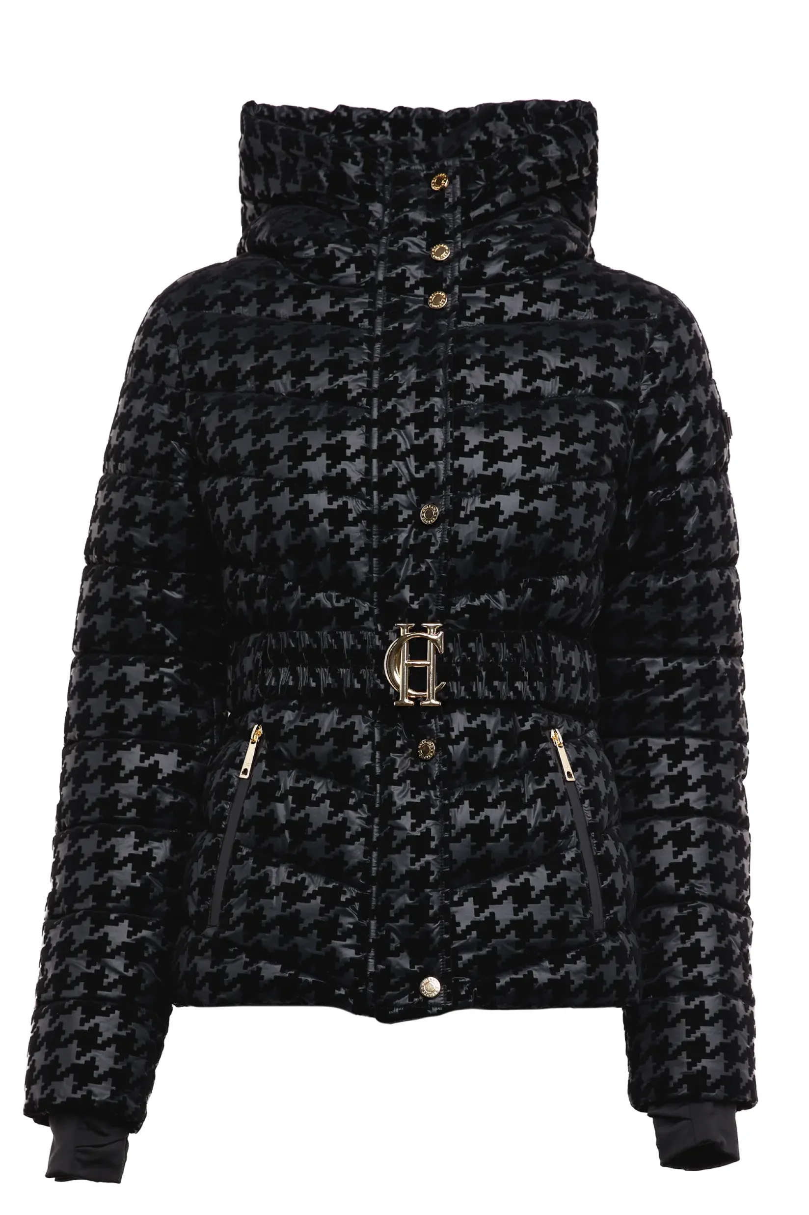 Holland Cooper Jackets-Vermont Puffer Jacket Mono Houndstooth