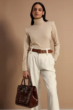 Holland Cooper Knitwear|Jade's Top Picks-Victoria Cashmere Roll Neck Stone