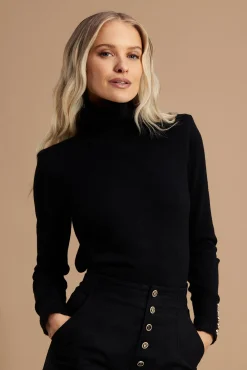 Holland Cooper Knitwear|Jade's Top Picks-Victoria Cashmere Roll Neck Black