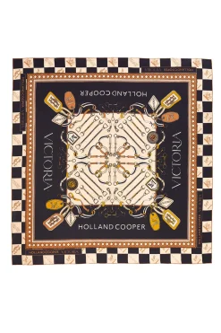 Holland Cooper Scarves|Scarves-Victoria Silk Scarf Ink Navy