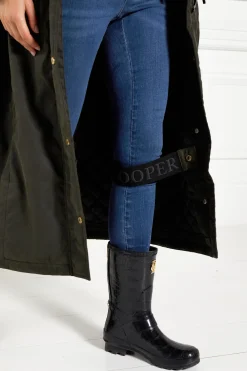 Holland Cooper Jackets|Shop By Product-Wax Longline Field Coat Dark Olive